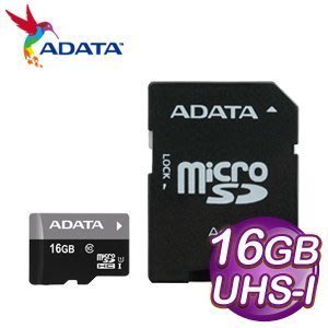 ADATA 威剛 16GB Premier MicroSDHC(C10) UHS-I U1 記憶
