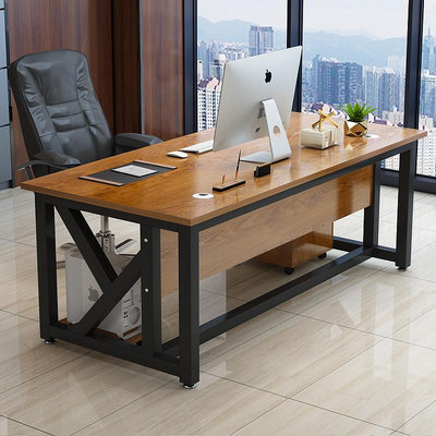 辦公桌桌椅組合老板桌簡約現代台式簡易員工位辦公室電腦桌帶抽屜