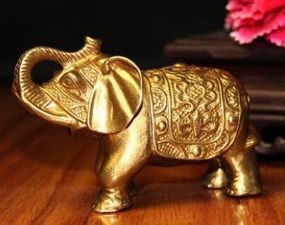6862A 純銅大象擺件 銅象吉象如意風水擺件 開運招財象擺飾禮品吉祥物銅工藝品