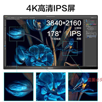 電腦螢幕飛利浦27英寸4K螢幕超清IPS屏幕臺式電腦Type-c接口27E1N5900E