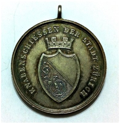 瑞士銀章 1852 o.j. Swiss Zurich Knabenschiessen Silver Medal