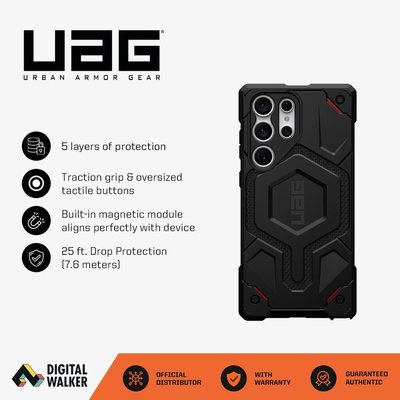 UAG 磁性兼容 Uag 三星 S23 Ultra Galaxy S23 手機殼 Monarch Pro Kevlar 磁性