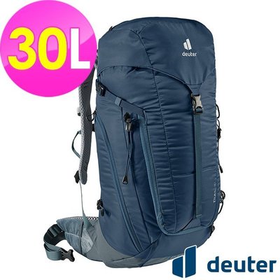 (登山屋) deuter 德國TRAIL輕量拔熱透氣背包/登山背包30L(3440521深藍)