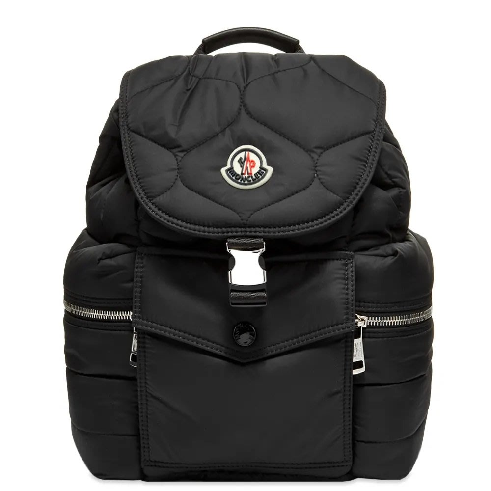 折扣預購】22春夏正品Moncler ASTRO BACKPACK 黑色雙口袋雙拉鍊後背包