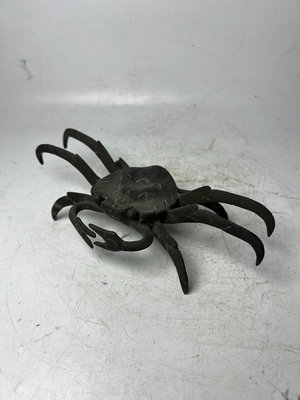 日本銅器 明治時期老銅器 螃蟹 橫財將軍 擺件 實物拍攝 二657【如意坊】銅器 佛像 擺件
