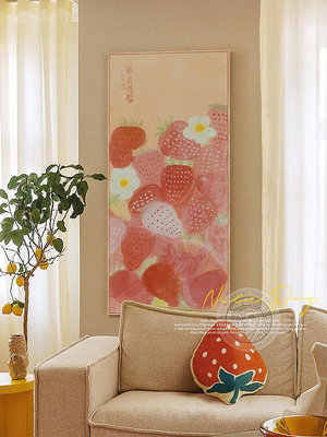 花青 柿柿如意入戶玄關裝飾畫原木風客廳沙發背景墻壁掛畫寓意好瑤瑤小鋪