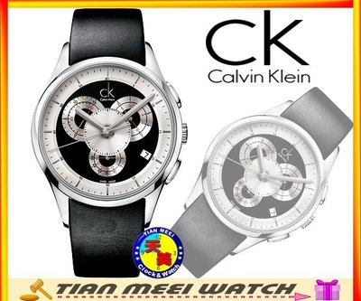 【天美鐘錶店家直營】【下殺↘超低價有保固】全新原廠CK Calvin Klein 三眼時尚腕錶 K2A27102