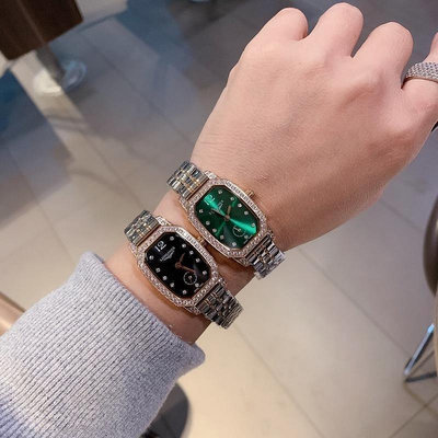 直購#浪琴 LONGINES優雅系列 時尚晶鑽玫瑰金方形手錶腕錶石英女錶 直徑31mm 寬23mm