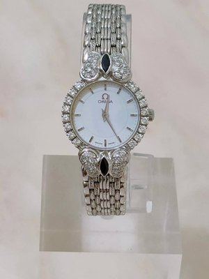鑫泰典精品 歐米茄 OMEGA  真鑽 18K白金 名錶 瑞士錶 女錶 紀念收藏錶 特價品
