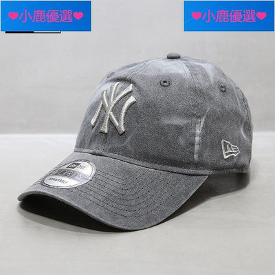 全館免運 New Era帽子韓國紐亦華軟頂大標NY洋基隊扎染MLB棒球帽灰色潮 可開發票