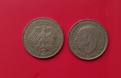 【真善美】德國錢幣---- .( 1990)2馬克紀念幣------(1949—1969)—罕見--品相佳