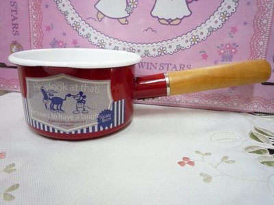 花見雜貨~日本進口全新正版mickey米奇法郎琺瑯單手鍋加熱鍋牛奶鍋容量0.77L