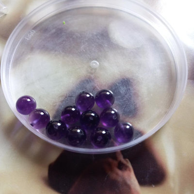 幸福窩~出清天然紫水晶單顆珠半洞,單顆珠約7mm~天然品難完美請慎標喔！