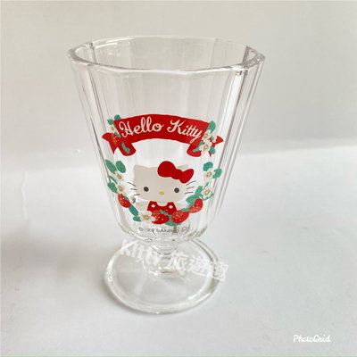 [Kitty 旅遊趣] Hello Kitty 高腳玻璃杯 凱蒂貓 高腳杯 美樂蒂 酷洛米 甜點杯 杯子 日本製