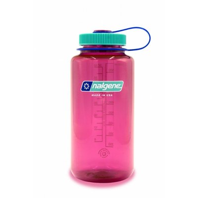 美國NALGENE 1000ml 寬嘴水壺 運動水壺 不含酚A 耐高溫 寬嘴運動水壺 2020-2032 電洋紅