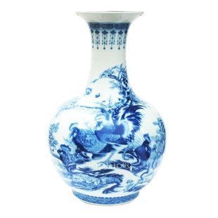 INPHIC-ZF-C125 景德鎮陶瓷 青花 金雞報曉 賞瓶花瓶 工藝擺飾 裝飾