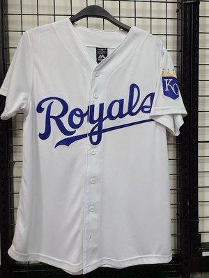 MLB Majestic美國大聯盟 皇家隊排釦棒球衣 球衣 快排材質