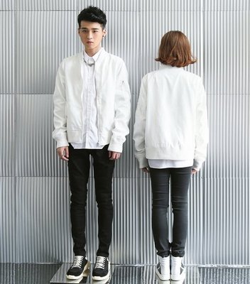 韓國 MA1 軍外套  夏季 薄款  純白 白趴 外套