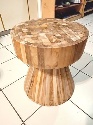 印尼柚木  漂亮拼裝實木圓椅凳  擺飾台座