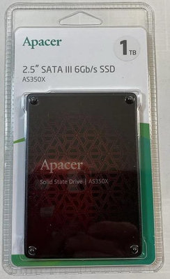 Apacer AS350X 1TB SATA3 2.5吋SSD固態硬碟，全新品未拆封