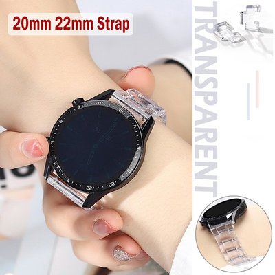 22mm 20mm 適用三星Galaxy WatchActive2 華為 watch2 透明樹脂錶帶 三星錶帶 華為錶帶