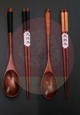 日式木製餐具 日本餐具 原木 木筷子 匙 經典餐具 暢銷日本 原木製 筷子+木勺 2件套裝 家樂屋 169W8+P