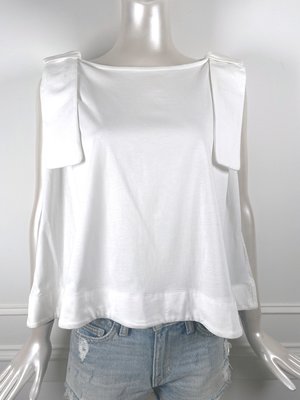 [我是寶琪] 蔣雅淇二手商品 Victoria Beckham 白色蝴蝶結裝飾背心