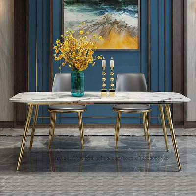 北歐新款網紅椅北歐大理石餐桌家用長方形創意餐桌椅組合后現代簡約小戶型飯桌子