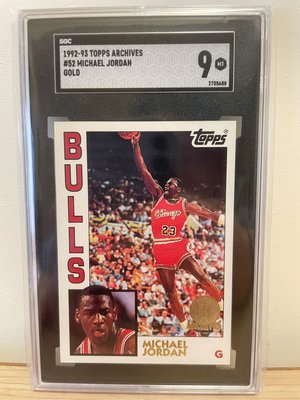 1992-93 Topps Archives Gold #52 Michael Jordan 金印新人鑑定卡