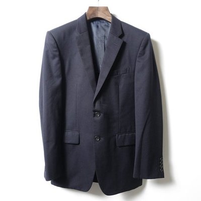 菊池武夫 TAKEO KIKUCHI 深藍 純羊毛  日本製 休閒西裝外套 2號