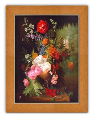 四方名畫: 浪漫古典花卉025 名家複製畫  含實木框/厚無框畫 花開富貴 可訂製尺寸