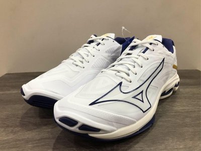 MIZUNO 美津濃 WAVE LIGHTNING Z7 一般楦 男排球鞋  膠底 室內鞋 V1GA220043 白深藍