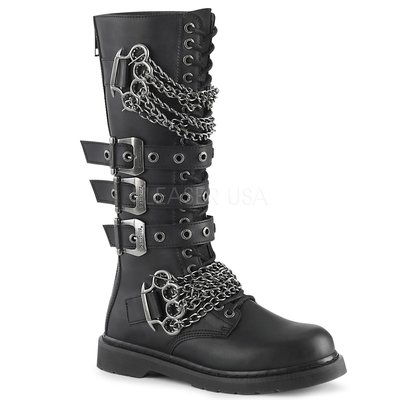 Shoes InStyle《一吋》美國品牌 DEMONIA 原廠正品龐克歌德20指節鍊條馬丁靴 戰鬥靴有大尺碼『黑色』