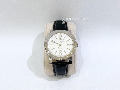 遠麗精品(板橋店) S3117 BVLGARI Solotempo 鱷魚黑錶帶精鋼腕錶