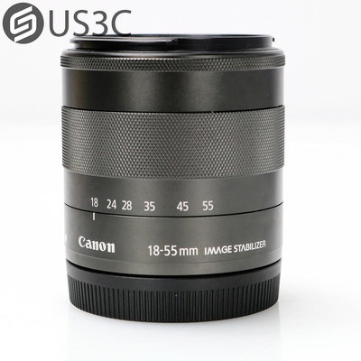 【US3C-桃園春日店】【一元起標】佳能 Canon EF-M 18-55mm F3.5-5.6 IS STM 標準變焦鏡頭 鋁製鏡身 炭金屬色塗層 二手鏡頭