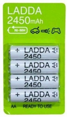 IKEA 新品．2450充電電池, HR6 AA 1.2V 3號電池LADDA電池-絕版限量限時超優惠