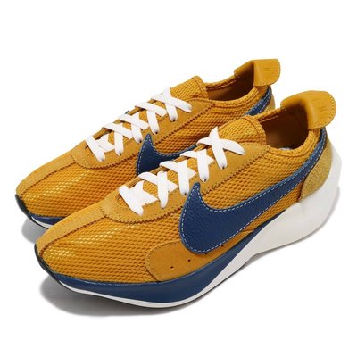=CodE= NIKE MOON RACER QS 麂皮透氣網慢跑鞋(黃藍白) BV7779-700 輕量 馬拉松 男