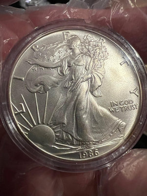 1986美國自由女神行走女神鷹洋銀幣 首