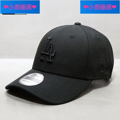 ❤小鹿臻選❤韓國New Era帽子專柜鴨舌帽MLB棒球帽道奇硬頂經典款la帽黑色
