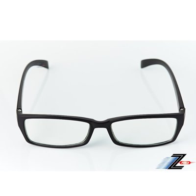 【Z-POLS】造型方黑框消光設計超修飾臉型 質感流行抗紫外線UV400平光眼鏡(MIT台灣製造舒適好戴)