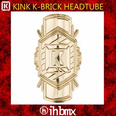 [I.H BMX] 車架頭管徽章 KINK K-BRICK HEADTUBE BADGE 金色 單速車滑步車平衡車BMX