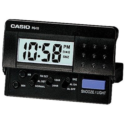 【威哥本舖】Casio台灣原廠公司貨 PQ-10-1 攜帶型電子鬧鐘 LED燈光 貪睡功能