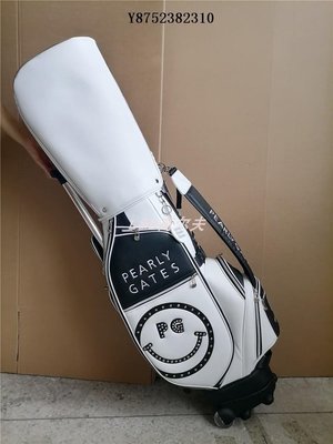 男女款高爾夫拉輪球包PG笑臉球桿包便攜式球袋高檔面料黑白兩色-雙喜生活館