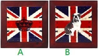 點點蘑菇屋{隔熱墊}美國cypress英國國旗A/B款磁磚壁畫 米字旗 瓷磚/陶瓷 壁掛 掛畫 單一個價