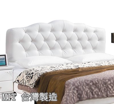 【生活家傢俱】SY-162-1：戴安娜白色5尺床頭片【台中家具】歐式白色床頭片 雙人床頭板 乳膠皮 法式宮廷風 台灣製造
