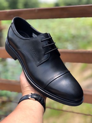 ECCO愛步商務皮鞋男  專櫃熱銷款 正裝男士皮鞋  綁帶男皮鞋黑色 38-43