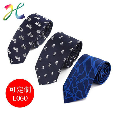 現貨：促銷領帶韓版個性鐵路骷髏頭自行車男士領帶 時尚潮流領帶定做