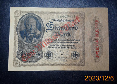 【誠信拍賣】德國 1922年 貨幣 面額10億 大面額紙鈔 舊馬克 品相如圖 保真 1206#9
