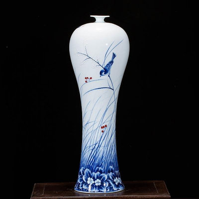 【熱賣精選】景德鎮陶瓷器大師手繪青花瓷大號花瓶中式客廳酒柜玄關裝飾品擺件