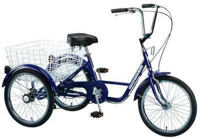 (免運) GOMIER 20吋三輪車 腳踏車 (藍色) (附組裝教學影片) -【台中-大明自行車】
